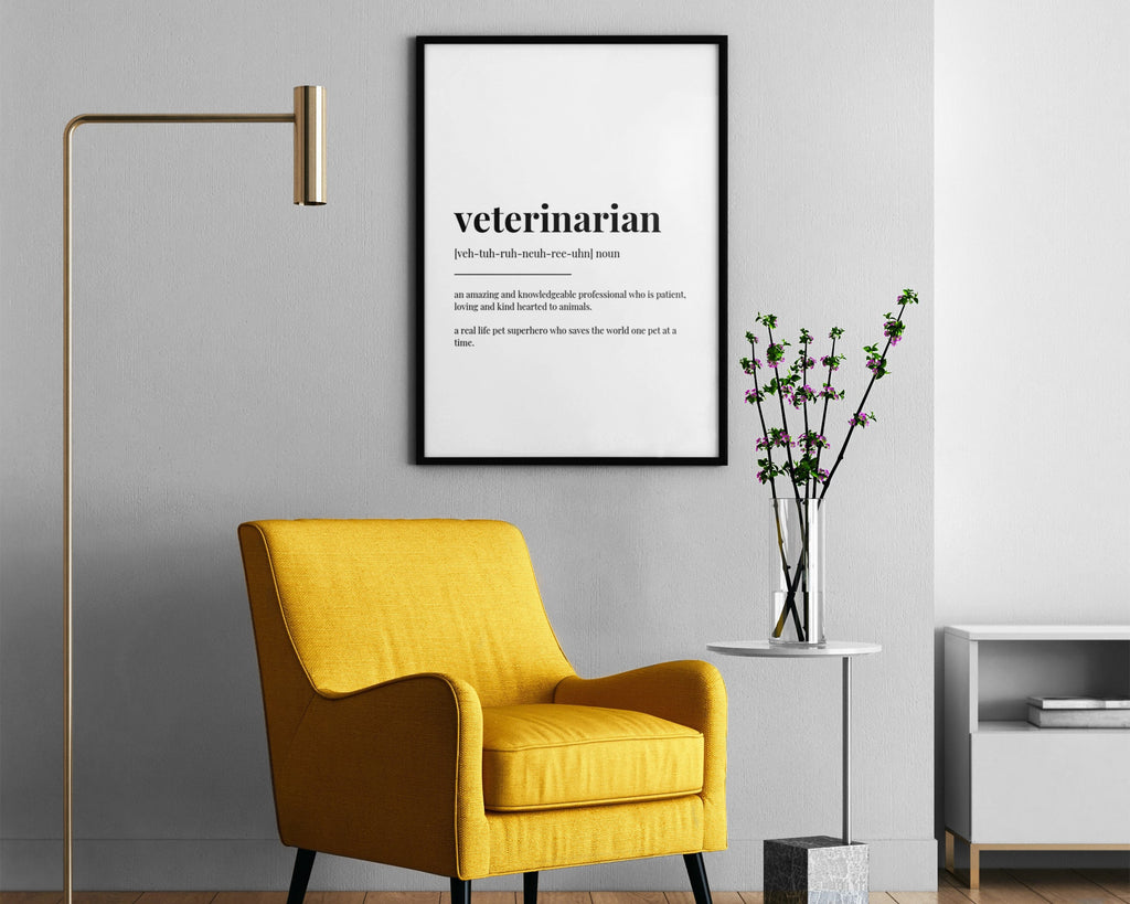 VETERINARIAN DEFINITION PRINT | Wall Art Print | Veterinarian Print | Definition Print | Quote Print | Gift for Vet - Happy You Prints