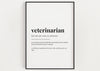 VETERINARIAN DEFINITION PRINT | Wall Art Print | Veterinarian Print | Definition Print | Quote Print | Gift for Vet - Happy You Prints