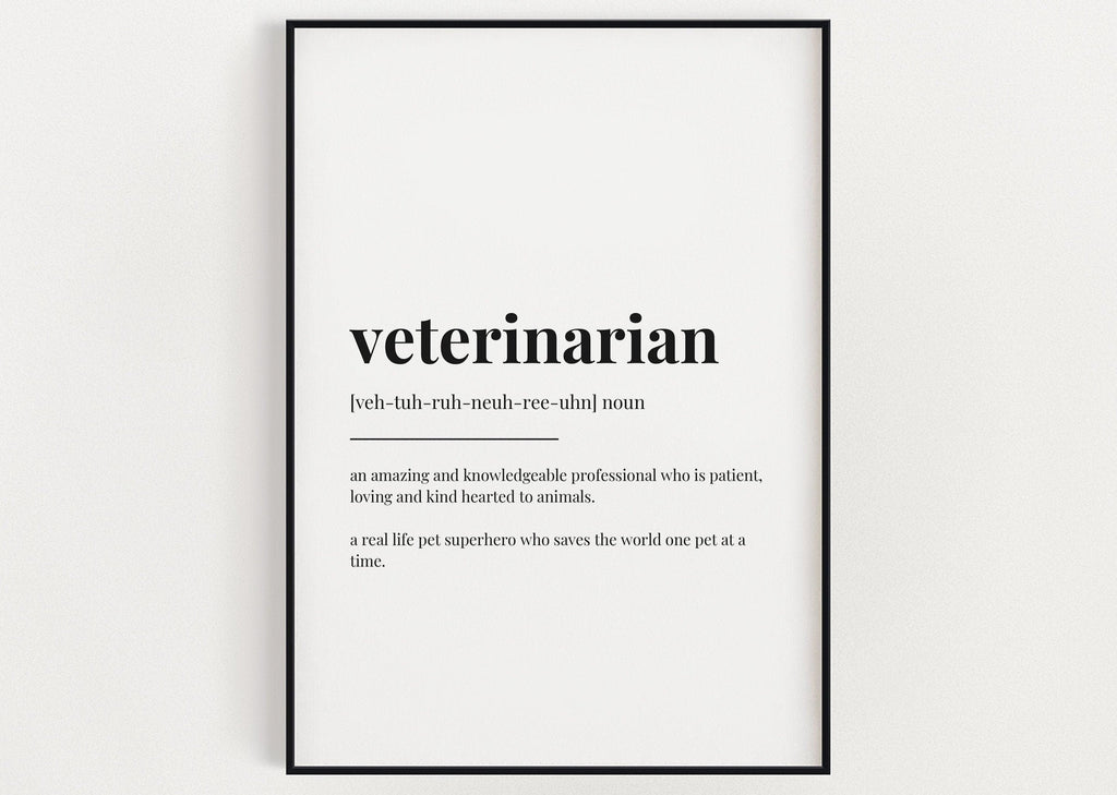 VETERINARIAN DEFINITION PRINT | Wall Art Print | Veterinarian Print | Definition Print | Quote Print | Gift for Vet - Happy You Prints