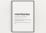 VETERINARIAN DEFINITION PRINT | Wall Art Print | Veterinarian Print | Definition Print | Quote Print | Gift for Vet - Happy You Prints