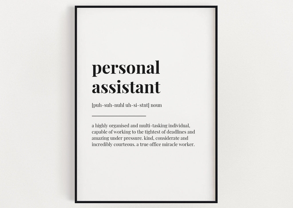 PERSONAL ASSISTANT DEFINITION print | Wall Art Print | Definition Print | Quote Print - Happy You Prints