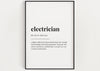 ELECTRICIAN DEFINITION PRINT - Happy You Prints