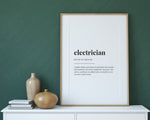 ELECTRICIAN DEFINITION PRINT - Happy You Prints