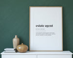 ESTATE AGENT DEFINITION PRINT - Happy You Prints