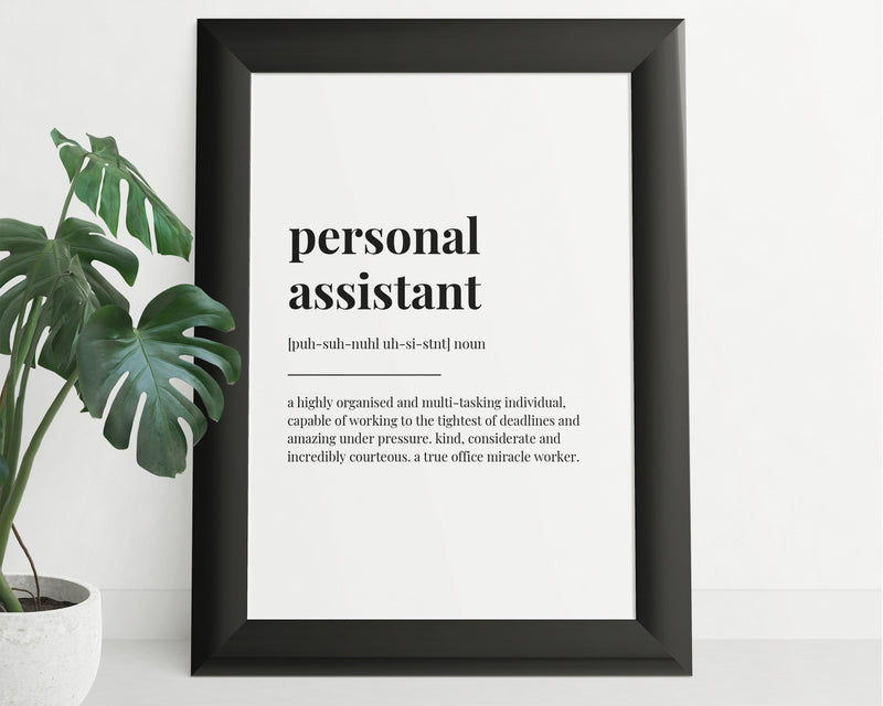 PERSONAL ASSISTANT DEFINITION print | Wall Art Print | Definition Print | Quote Print - Happy You Prints