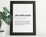 PHYSIOTHERAPIST DEFINITION PRINT | Wall Art Print | Definition Print | Quote Print - Happy You Prints