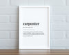 CARPENTER DEFINITION PRINT - Happy You Prints