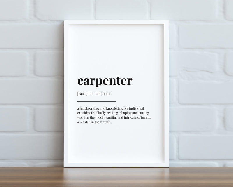 CARPENTER DEFINITION PRINT - Happy You Prints