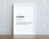 REALTOR DEFINITION PRINT | Wall Art Print | Definition Print | Quote Print - Happy You Prints