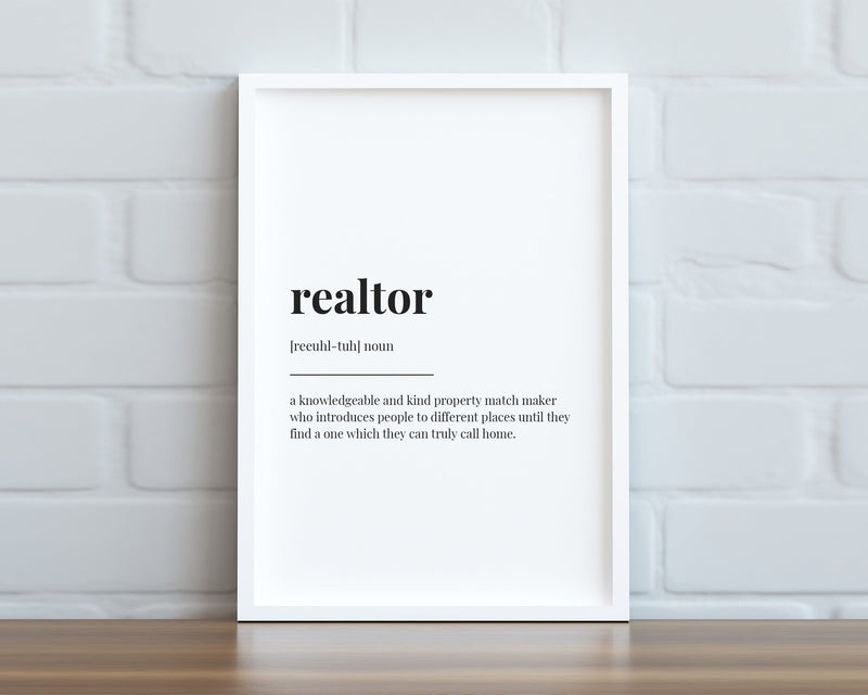 REALTOR DEFINITION PRINT | Wall Art Print | Definition Print | Quote Print - Happy You Prints