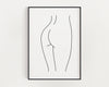 FEMALE LINE DRAWING Print, Line Art, Minimalistic Prints, Nude Drawing, Figure Line, Female Body Line Art, Wall Art, Home Decor - Happy You Prints