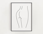 FEMALE LINE DRAWING Print, Line Art, Minimalistic Prints, Nude Drawing, Figure Line, Female Body Line Art, Wall Art, Home Decor - Happy You Prints