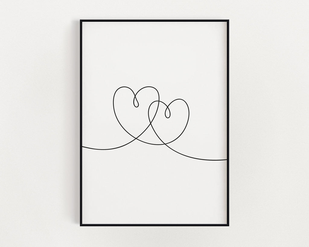 HEART LINE DRAWING PRINT - Happy You Prints