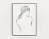 FEMALE LINE DRAWING Print, Line Art, Minimalistic Prints, Feminist Print, Figure Line, Wall Art, Home Decor - Happy You Prints