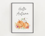 HELLO AUTUMN PRINT | Pumpkin Decor | Autumnal Prints | Seasonal Prints | Haloween Prints | Seasonal Decor | Autumn Decor | Fall Prints - Happy You Prints