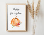 HELLO PUMPKIN PRINT | Pumpkin Décor | Autumnal Prints | Seasonal Prints | Haloween Prints | Seasonal Décor | Autumn Décor | Fall Prints - Happy You Prints