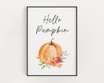 HELLO PUMPKIN PRINT | Pumpkin Décor | Autumnal Prints | Seasonal Prints | Haloween Prints | Seasonal Décor | Autumn Décor | Fall Prints - Happy You Prints