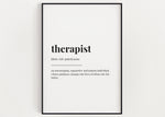 THERAPIST DEFINITION PRINT | Wall Art Print | Definition Print | Quote Print - Happy You Prints