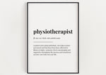 PHYSIOTHERAPIST DEFINITION PRINT | Wall Art Print | Definition Print | Quote Print - Happy You Prints