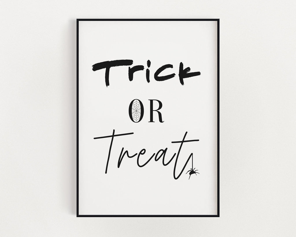 HALLOWEEN PRINTS | Trick or Treat | Halloween Decor | Halloween Sign | Wall Art | Witchcraft | Witch Decor | Home Decor - Happy You Prints