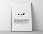 PARAMEDIC DEFINITION PRINT | Wall Art Print | Definition Print | Quote Print - Happy You Prints