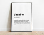 PLUMBER DEFINITION PRINT | Wall Art Print | Definition Print | Quote Print - Happy You Prints