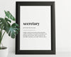 SECRETARY DEFINITION PRINT | Wall Art Print | Definition Print | Quote Print - Happy You Prints