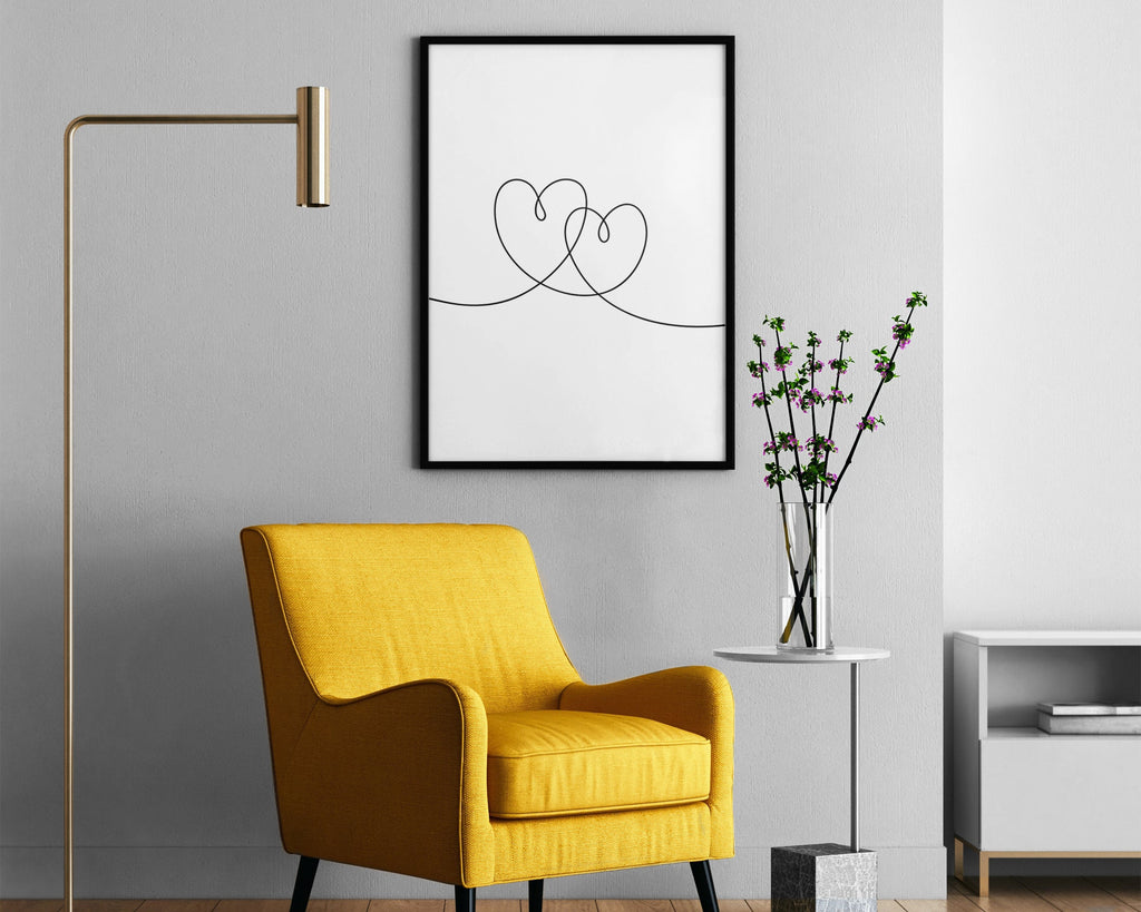 HEART LINE DRAWING PRINT - Happy You Prints