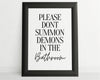 HALLOWEEN PRINTS | Dont Summon Demons | Halloween Decor | Halloween Sign | Wall Art | Witchcraft | Witch Decor | Home Decor - Happy You Prints