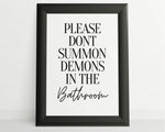 HALLOWEEN PRINTS | Dont Summon Demons | Halloween Decor | Halloween Sign | Wall Art | Witchcraft | Witch Decor | Home Decor - Happy You Prints