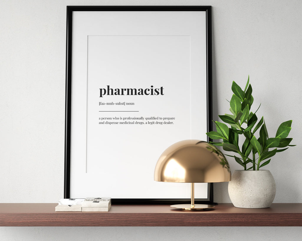 PHARMACIST DEFINITION PRINT | Wall Art Print| Definition Print | Quote Print - Happy You Prints