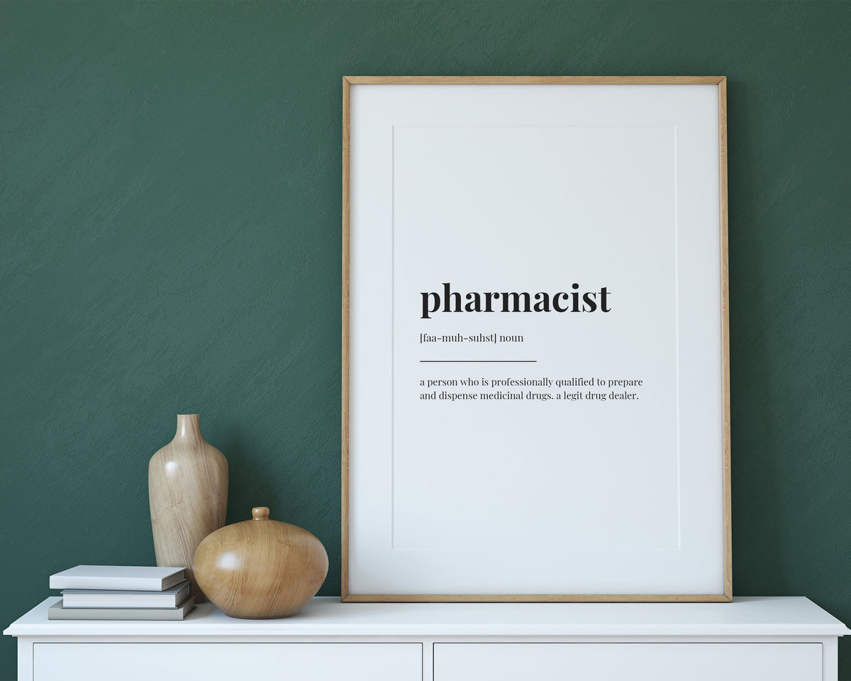 PHARMACIST DEFINITION PRINT | Wall Art Print| Definition Print | Quote Print - Happy You Prints