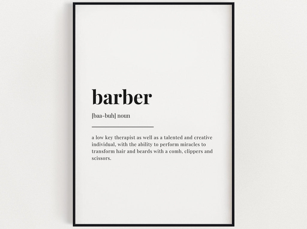 BARBER DEFINITION PRINT - Happy You Prints