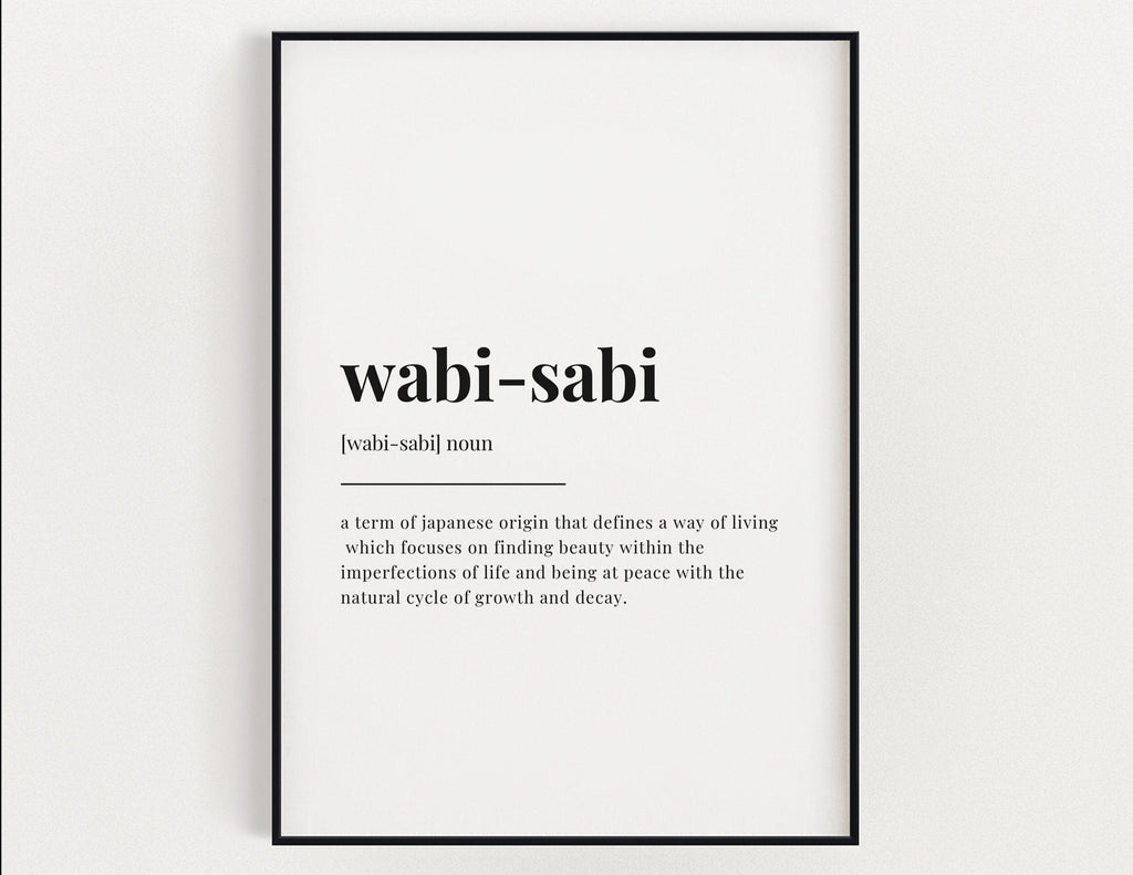 WABI SABI DEFINITION Print | Wall Art Print | Wabi Sabi Print | Definition Print | Quote Print - Happy You Prints