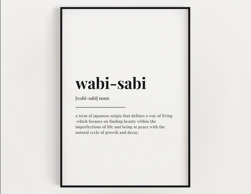 WABI SABI DEFINITION Print | Wall Art Print | Wabi Sabi Print | Definition Print | Quote Print - Happy You Prints