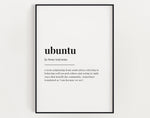 UBUNTU DEFINITION PRINT | Wall Art Print | Ubuntu Print | Definition Print | Quote Print - Happy You Prints