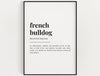 FRENCH BULLDOG DEFINITION PRINT - Happy You Prints