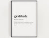 GRATITUDE DEFINITION PRINT - Happy You Prints