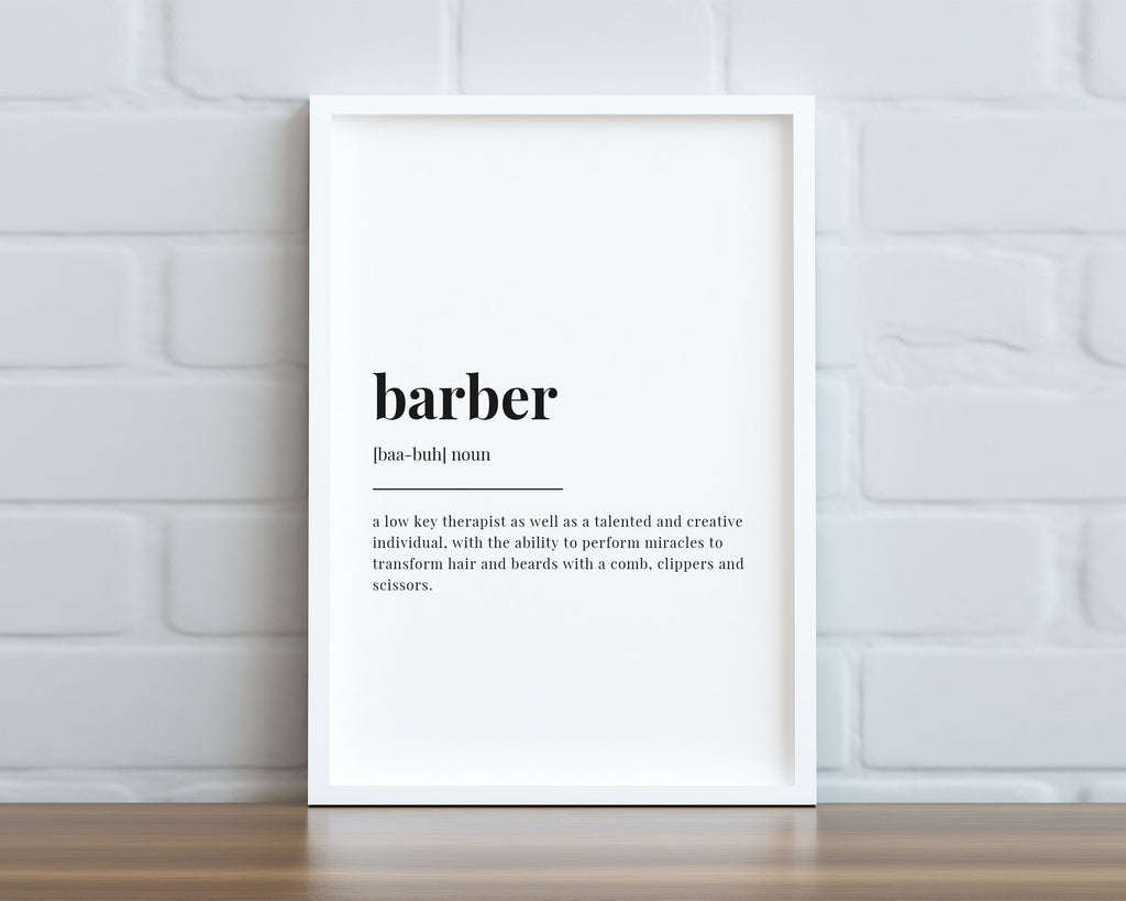 BARBER DEFINITION PRINT - Happy You Prints