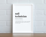 NAIL TECHNICIAN DEFINITION Print | Typography Art | Nail Technician Print | Definition Print | Quote Print - Happy You Prints