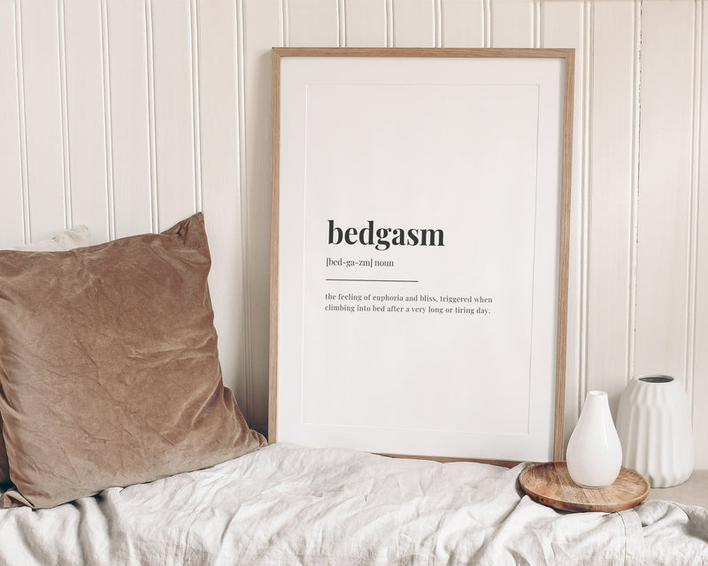 BEDGASM DEFINITION PRINT | Wall Art Print | Bedgasm Print | Definition Print | Quote Print - Happy You Prints