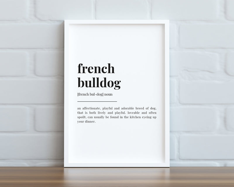 FRENCH BULLDOG DEFINITION PRINT - Happy You Prints