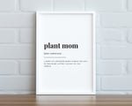 PLANT MOM DEFINITION Print | Wall Art Print | Plant Mom Print | Definition Print | Quote Print - Happy You Prints