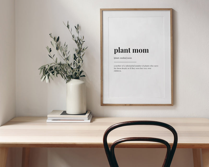 PLANT MOM DEFINITION Print | Wall Art Print | Plant Mom Print | Definition Print | Quote Print - Happy You Prints