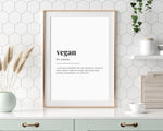 VEGAN DEFINITION PRINT | Wall Art Print | Vegan Decor| Definition Print | Quote Art - Happy You Prints