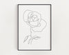 ROSE LINE DRAWING Print | Line Art | Minimalistic Prints | Flower Drawing | Rose | Wall Art | Home Décor - Happy You Prints