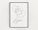 ROSE LINE DRAWING Print | Line Art | Minimalistic Prints | Flower Drawing | Rose | Wall Art | Home Décor - Happy You Prints