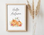 HELLO AUTUMN PRINT | Pumpkin Decor | Autumnal Prints | Seasonal Prints | Haloween Prints | Seasonal Decor | Autumn Decor | Fall Prints - Happy You Prints