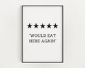 KITCHEN PRINTS | Would Eat Here Again | Kitchen Wall Décor | Kitchen Wall Art  | Funny Kitchen Art | Kitchen Poster - Happy You Prints