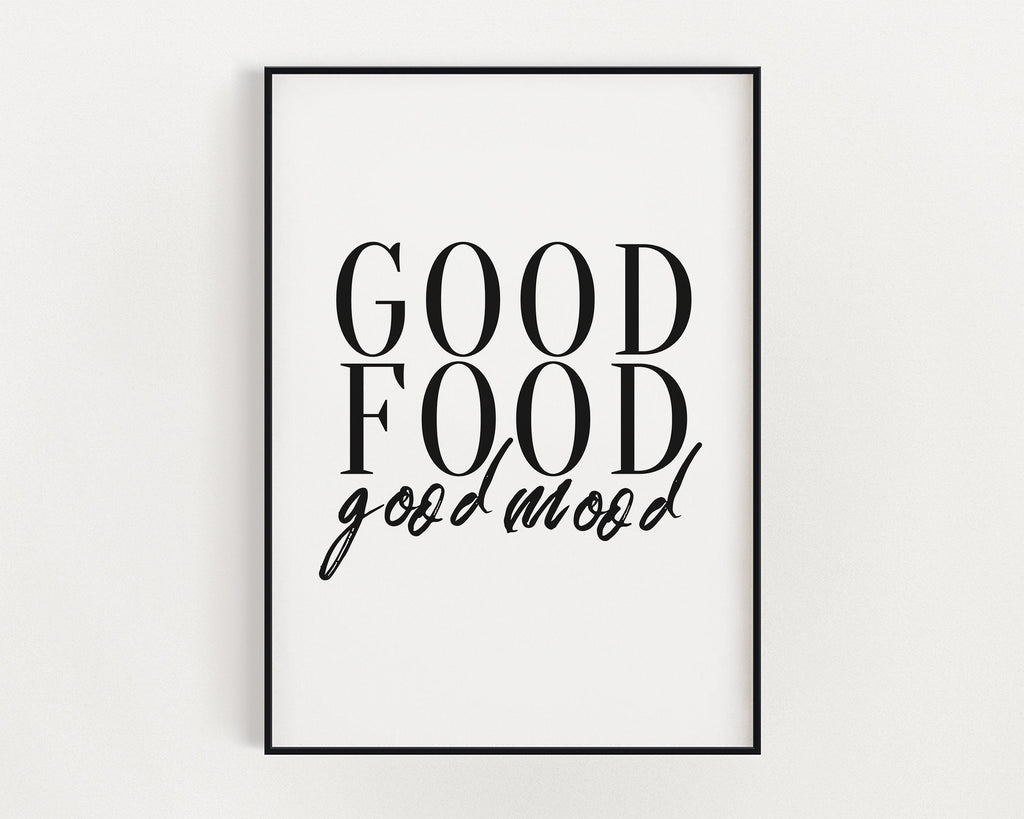 KITCHEN PRINTS | Good Mood Good Food | Kitchen Wall Décor | Kitchen Wall Art  | Funny Kitchen Art | Kitchen Poster - Happy You Prints